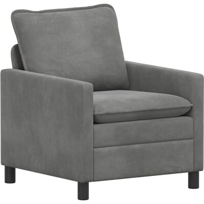 VIDAXL Divano Grigio Scuro 76 X 81 X 87,5 Cm Velluto VIDAXL Divano Grigio Scuro 76 X 81 X 87,5 Cm Velluto