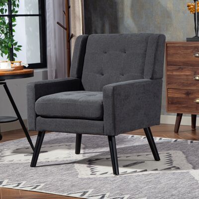 KELLANY Poltrona Imbottita Con Rivestimento In Pelle Scamosciata Trapuntata – Poltrona In Stile Moderno Di Metà Secolo Con Cuscino In Schiuma Ad Alta Densità E Gambe In Legno Massello, Ideale Per Piccoli Spaz KELLANY Poltrona Imbottita Con Rivestimento In Pelle Scamosciata Trapuntata – Poltrona In Stile Moderno Di Metà Secolo Con Cuscino In Schiuma Ad Alta Densità E Gambe In Legno Massello, Ideale Per Piccoli Spaz