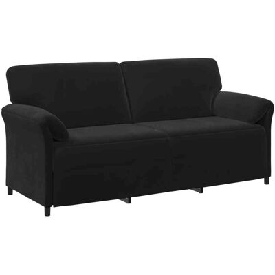VIDAXL Divano 3-persone Nero 198 X 83 X 95 Cm Velluto VIDAXL Divano 3-persone Nero 198 X 83 X 95 Cm Velluto