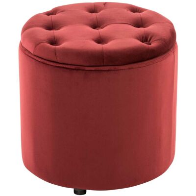 DÉCOSHOP26 Pouf Contenitore Sgabello Con Vano Portaoggetti In Velluto Rosso 42x44cm Tabo10079 DÉCOSHOP26 Pouf Contenitore Sgabello Con Vano Portaoggetti In Velluto Rosso 42x44cm Tabo10079