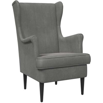 VIDAXL Poltrona Grigio Scuro Velluto VIDAXL Poltrona Grigio Scuro Velluto