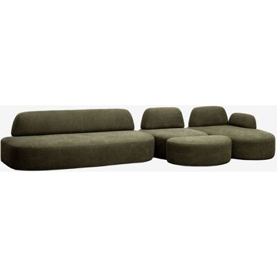 SKLUM Divano Modulare Chaise Longue Destro A 3 Pezzi Con Modulo Angolare E Pouf Imbottito Giorgia SKLUM Divano Modulare Chaise Longue Destro A 3 Pezzi Con Modulo Angolare E Pouf Imbottito Giorgia