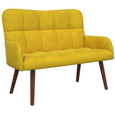VIDAXL Divano A 2 Posti Giallo 115 X 61 X 87 Cm Velluto VIDAXL Divano A 2 Posti Giallo 115 X 61 X 87 Cm Velluto