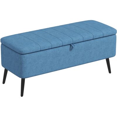 OEM Panca Contenitore Pouf Poggiapiedi Imbottito, 102x40x44 Cm, Blu Scuro OEM Panca Contenitore Pouf Poggiapiedi Imbottito, 102x40x44 Cm, Blu Scuro