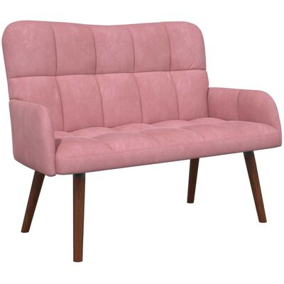 VIDAXL Divano A 2 Posti Rosa 115 X 61 X 87 Cm Velluto VIDAXL Divano A 2 Posti Rosa 115 X 61 X 87 Cm Velluto