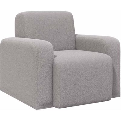 VIDAXL Poltrona Grigio Chiaro Bouclé VIDAXL Poltrona Grigio Chiaro Bouclé