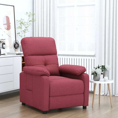 VIDAXL Poltrona Reclinabile In Tessuto Rosso Vino - VIDAXL Poltrona Reclinabile In Tessuto Rosso Vino -