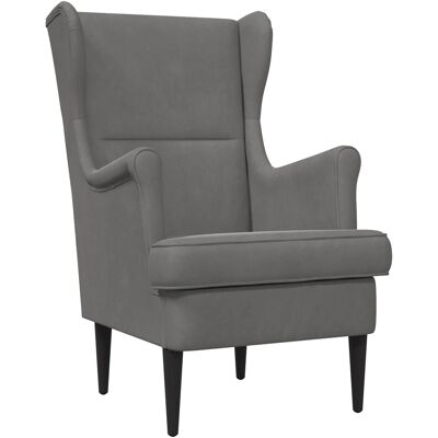 VIDAXL Poltrona Grigio Scuro Velluto VIDAXL Poltrona Grigio Scuro Velluto