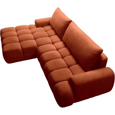 Unique Divano Letto Angolare Sinistro In Ciniglia Terracotta Farneta Unique Divano Letto Angolare Sinistro In Ciniglia Terracotta Farneta