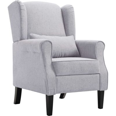 HELLOSHOP26 - Sillón diseño club - Grigio chiaro - Tela y madera - Armchair HELLOSHOP26 - Sillón diseño club - Grigio chiaro - Tela y madera - Armchair