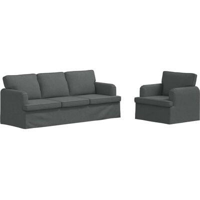 VIDAXL Set Di Divani 2 Pcs Grigio Scuro 201 X 80 X 85 Cm Tessuto VIDAXL Set Di Divani 2 Pcs Grigio Scuro 201 X 80 X 85 Cm Tessuto