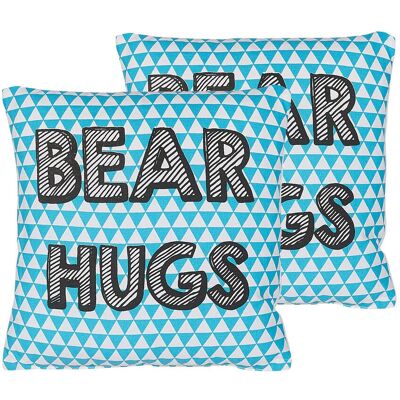 Set di Cuscini per Bambini Beliani - Cotone Blu 40cm Set di Cuscini per Bambini Beliani - Cotone Blu 40cm