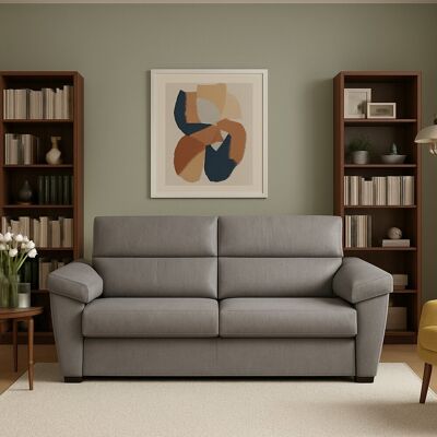 DMORA Divano Fisso 3 Posti Giffone, Sfoderabile, Lavabile Made In Italy, Braccioli, 225x95 Cm Grigio DMORA Divano Fisso 3 Posti Giffone, Sfoderabile, Lavabile Made In Italy, Braccioli, 225x95 Cm Grigio