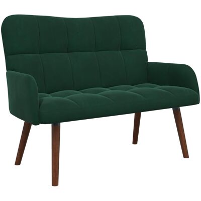 VIDAXL Divano A 2 Posti Verde Scuro 115 X 61 X 87 Cm Velluto VIDAXL Divano A 2 Posti Verde Scuro 115 X 61 X 87 Cm Velluto