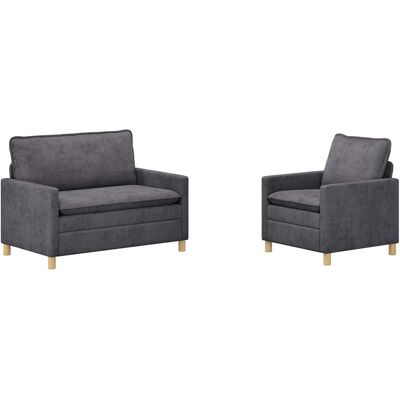 VIDAXL Set Di Divani 2 Pcs Grigio Scuro Poliestere VIDAXL Set Di Divani 2 Pcs Grigio Scuro Poliestere