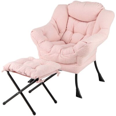 HELLOSHOP26 Poltrona Relax 80 X 74 X 97 Cm Con Poggiapiedi Pieghevole Poggiatesta Ergonomico Stile Moderno Imbottitura In Sherpa Rosa 200011261 HELLOSHOP26 Poltrona Relax 80 X 74 X 97 Cm Con Poggiapiedi Pieghevole Poggiatesta Ergonomico Stile Moderno Imbottitura In Sherpa Rosa 200011261