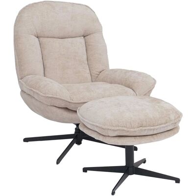 DÉCOSHOP26 Poltrona Relax Con Poggiapiedi Girevole Con Sospensione In Metallo E Rivestimento In Tessuto Ciniglia Color Crema 040009041 DÉCOSHOP26 Poltrona Relax Con Poggiapiedi Girevole Con Sospensione In Metallo E Rivestimento In Tessuto Ciniglia Color Crema 040009041