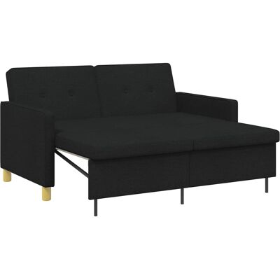 VIDAXL Divano Letto Estraibile Nero Tessuto VIDAXL Divano Letto Estraibile Nero Tessuto