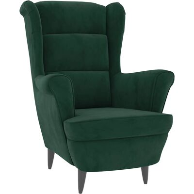 Poltrona vidaXL Verde Scuro in Velluto - Poltrona in Velluto con Stile Retrò Poltrona vidaXL Verde Scuro in Velluto - Poltrona in Velluto con Stile Retrò