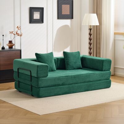TORMATOR Divano Da Pavimento, Divano A Compressione, Divano Letto Convertibile Da Pavimento Con Braccioli E Schienale Imbottito, Comodo Divano Futon, Tessuto In Velluto A Coste, Per Soggiorno E Camera Da Letto TORMATOR Divano Da Pavimento, Divano A Compressione, Divano Letto Convertibile Da Pavimento Con Braccioli E Schienale Imbottito, Comodo Divano Futon, Tessuto In Velluto A Coste, Per Soggiorno E Camera Da Letto