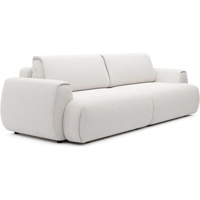 Unique Divano Letto 4 Posti In Tessuto Chenille Bianco Avorio - Monelia Unique Divano Letto 4 Posti In Tessuto Chenille Bianco Avorio - Monelia