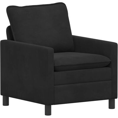 VIDAXL Divano Nero 76 X 81 X 87,5 Cm Velluto VIDAXL Divano Nero 76 X 81 X 87,5 Cm Velluto