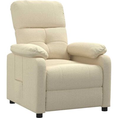 VIDAXL Poltrona Reclinabile In Tessuto Crema - VIDAXL Poltrona Reclinabile In Tessuto Crema -