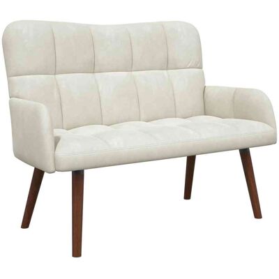 VIDAXL Divano A 2 Posti Crema 115 X 61 X 87 Cm Velluto VIDAXL Divano A 2 Posti Crema 115 X 61 X 87 Cm Velluto