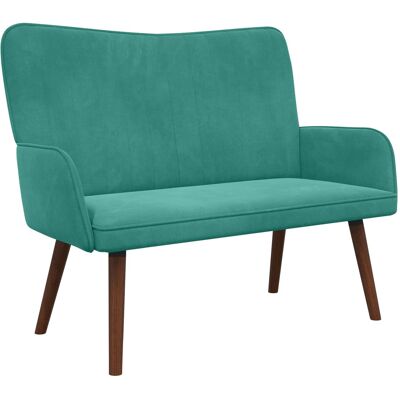 VIDAXL Divano A 2 Posti Turchese 115 X 61 X 87 Cm Velluto VIDAXL Divano A 2 Posti Turchese 115 X 61 X 87 Cm Velluto