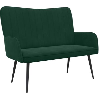 VIDAXL Divano A 2 Posti Verde Scuro 115 X 61 X 87 Cm Velluto VIDAXL Divano A 2 Posti Verde Scuro 115 X 61 X 87 Cm Velluto
