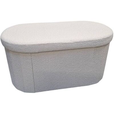 ATMOSPHERA Pouf Fink Ovale Pieghevole 38x76 Cm Bianco - Créateur D'Intérieur ATMOSPHERA Pouf Fink Ovale Pieghevole 38x76 Cm Bianco - Créateur D'Intérieur