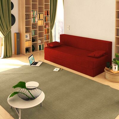 BALDIFLEX Divano Letto Morbido Tretris 3 Posti Che Diventa 3 Posti Letto Colore Rosso Pompeiano - BALDIFLEX Divano Letto Morbido Tretris 3 Posti Che Diventa 3 Posti Letto Colore Rosso Pompeiano -