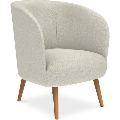 PRIVATEFLOOR Wesna Poltrona Bianco Bouclé - Design Retro Moderno PRIVATEFLOOR Wesna Poltrona Bianco Bouclé - Design Retro Moderno
