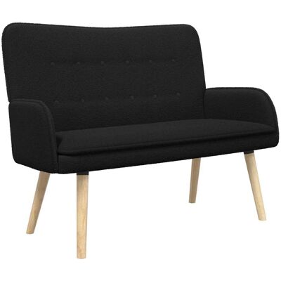 VIDAXL Divano A 2 Posti Nero 115 X 61 X 87 Cm Bouclé VIDAXL Divano A 2 Posti Nero 115 X 61 X 87 Cm Bouclé