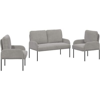 VIDAXL Set Divani Con Cuscino 3 Pcs Grigio Chiaro 115 X 56 X 80 Cm VIDAXL Set Divani Con Cuscino 3 Pcs Grigio Chiaro 115 X 56 X 80 Cm
