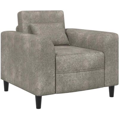 VIDAXL Poltrona Grigio Chiaro Pelle Scamosciata Sintetica VIDAXL Poltrona Grigio Chiaro Pelle Scamosciata Sintetica