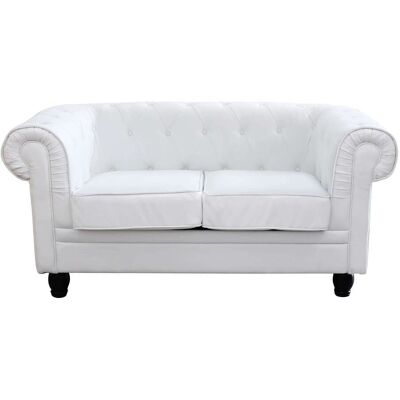 MAURY'S Divano A 2 Posti Stile Chesterfield In Ecopelle Bianco MAURY'S Divano A 2 Posti Stile Chesterfield In Ecopelle Bianco