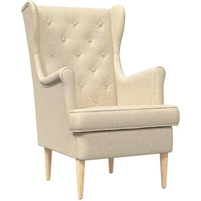 VIDAXL Poltrona Crema Tessuto VIDAXL Poltrona Crema Tessuto