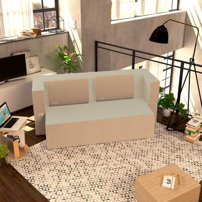 BALDIFLEX Divano Morbido Convertibile In Letto Matrimoniale Color Avorio Praticho - BALDIFLEX Divano Morbido Convertibile In Letto Matrimoniale Color Avorio Praticho -