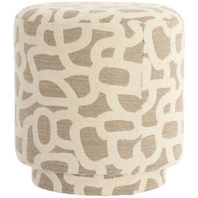 LIGHT & LIVING Pouf Rotondo In Tessuto Tortora/beige Ø40x44 Cm - LIGHT & LIVING Pouf Rotondo In Tessuto Tortora/beige Ø40x44 Cm -