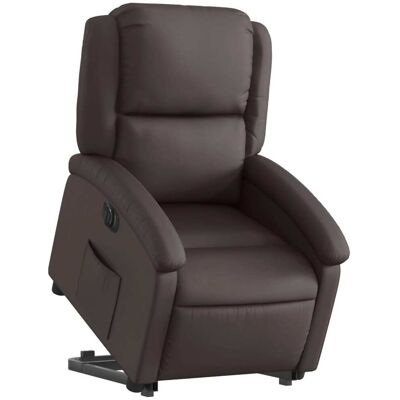 DÉCOSHOP26 Poltrona Reclinabile Porta Tv Con Funzione Di Sollevamento Elettrico Molto Comoda In Vera Pelle Marrone Dec028396 DÉCOSHOP26 Poltrona Reclinabile Porta Tv Con Funzione Di Sollevamento Elettrico Molto Comoda In Vera Pelle Marrone Dec028396