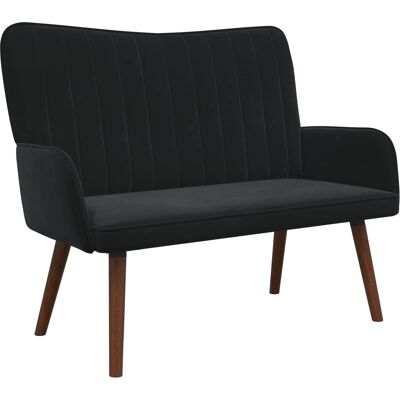 VIDAXL Divano A 2 Posti Nero 115 X 61 X 87 Cm Velluto VIDAXL Divano A 2 Posti Nero 115 X 61 X 87 Cm Velluto