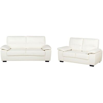 BELIANI Set Divani Similpelle Bianco Sporco Vogar BELIANI Set Divani Similpelle Bianco Sporco Vogar