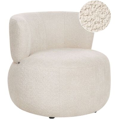 BELIANI Poltrona Imbottita In Chenille Con Schienale Curvo Design Moderno Scandinavo Senza Braccioli Seduta Beige Chiaro Volda BELIANI Poltrona Imbottita In Chenille Con Schienale Curvo Design Moderno Scandinavo Senza Braccioli Seduta Beige Chiaro Volda