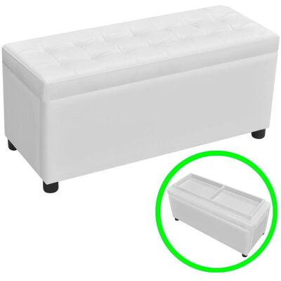 HELLOSHOP26 Ottomano bianco con spazio di stoccaggio - Poggiapiedi, sedile, tavolino HELLOSHOP26 Ottomano bianco con spazio di stoccaggio - Poggiapiedi, sedile, tavolino