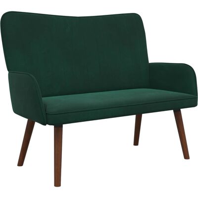 VIDAXL Divano A 2 Posti Verde Scuro 115 X 61 X 87 Cm Velluto VIDAXL Divano A 2 Posti Verde Scuro 115 X 61 X 87 Cm Velluto