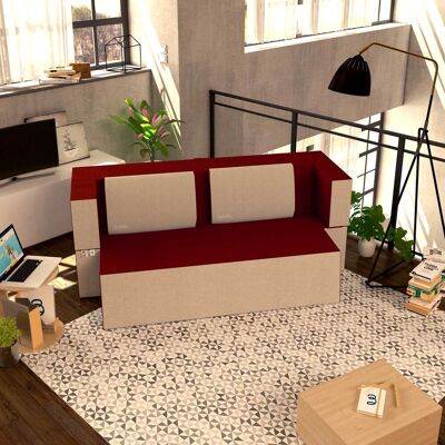 BALDIFLEX Divano Morbido Convertibile In Letto Matrimoniale Color Rosso Pompeiano Praticho - BALDIFLEX Divano Morbido Convertibile In Letto Matrimoniale Color Rosso Pompeiano Praticho -