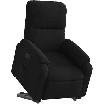 DÉCOSHOP26 Poltrona Reclinabile Porta Tv Con Funzione Di Sollevamento Elettrico Molto Comoda In Tessuto Microfibra Nero Dec028512 DÉCOSHOP26 Poltrona Reclinabile Porta Tv Con Funzione Di Sollevamento Elettrico Molto Comoda In Tessuto Microfibra Nero Dec028512
