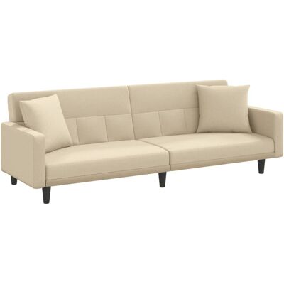HELLOSHOP26 Divano Letto Con Cuscini Crema In Tessuto 020019245 HELLOSHOP26 Divano Letto Con Cuscini Crema In Tessuto 020019245