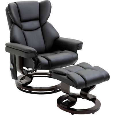 OEM Poltrona Relax Con Pouf Poggiapiedi E Funzione Massaggio, Reclinabile A 145° E Girevole A 360°, Nero OEM Poltrona Relax Con Pouf Poggiapiedi E Funzione Massaggio, Reclinabile A 145° E Girevole A 360°, Nero